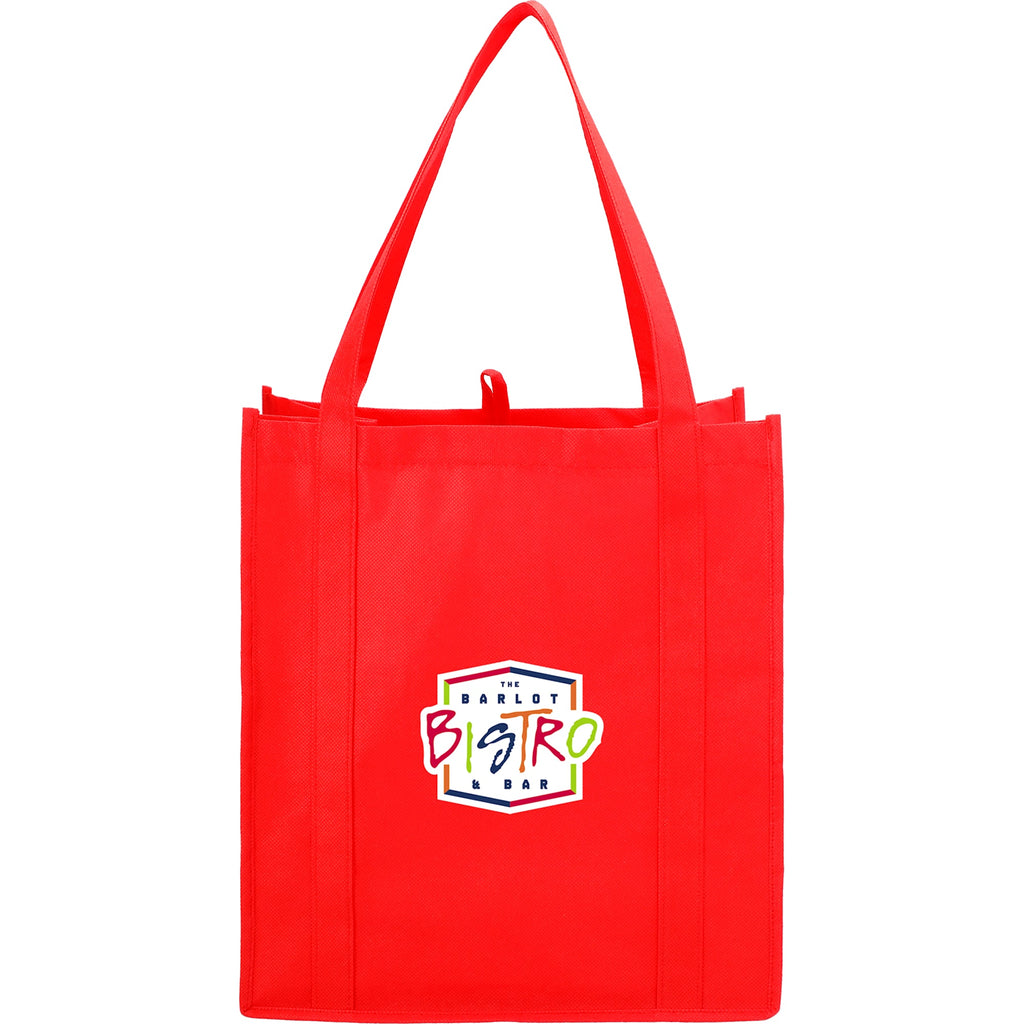 Little Juno Grocery Tote with Bottom Board - RED - Front