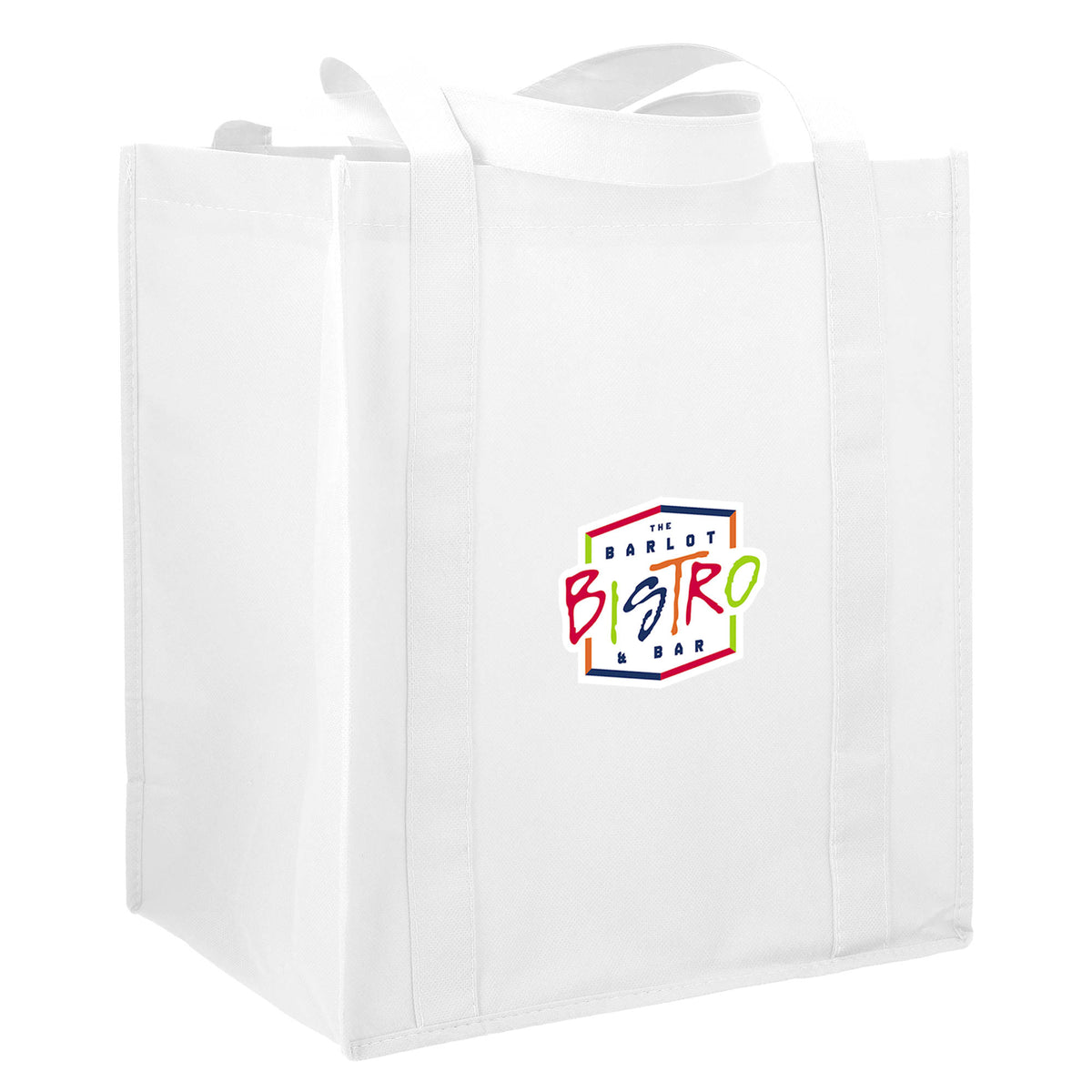 Little Juno Grocery Tote with Bottom Board - White - Right Angle 2