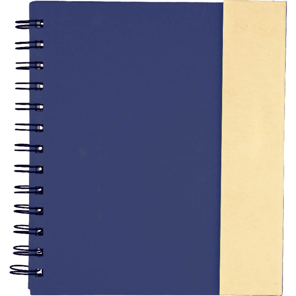 Lock-It Spiral Notebook with Sticky Notes and Pen, 6.5 x 7 Inches - Blue - Front