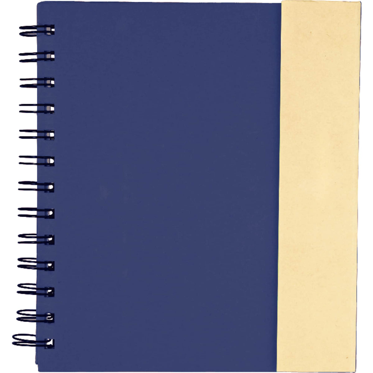 Lock-It Spiral Notebook with Sticky Notes and Pen, 6.5 x 7 Inches - Blue - Front