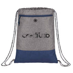 Logan Drawstring Bag with Earbud Port Full Color - Navy - Front