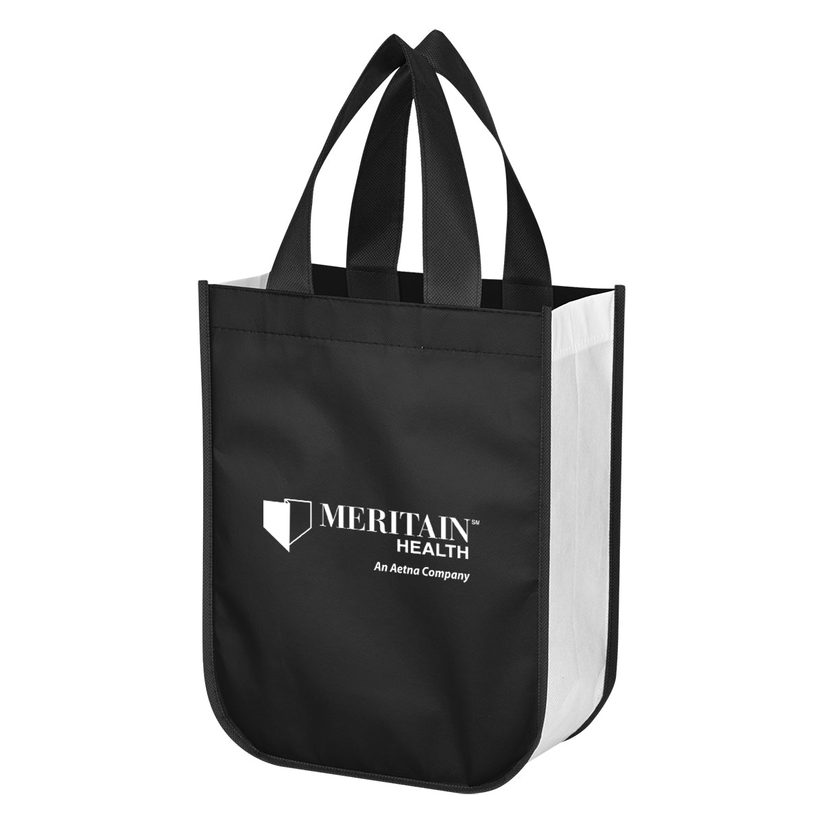 Lola Laminated Recycled Shopper Tote Bag, Non-Woven - Black - Silk Screen