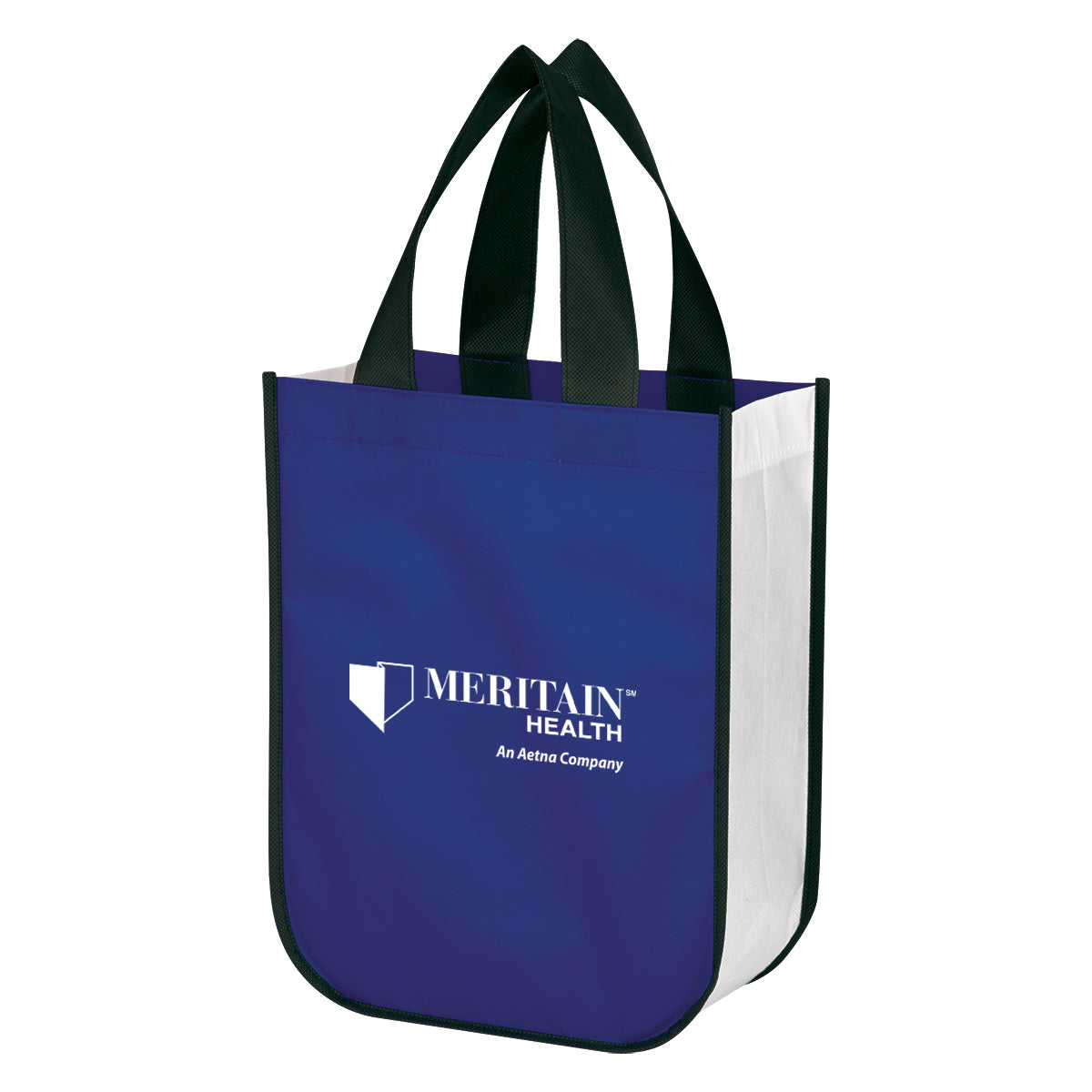 Lola Laminated Recycled Shopper Tote Bag, Non-Woven - Blue - Silk Screen