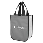 Lola Laminated Recycled Shopper Tote Bag, Non-Woven - Gray - Silk Screen
