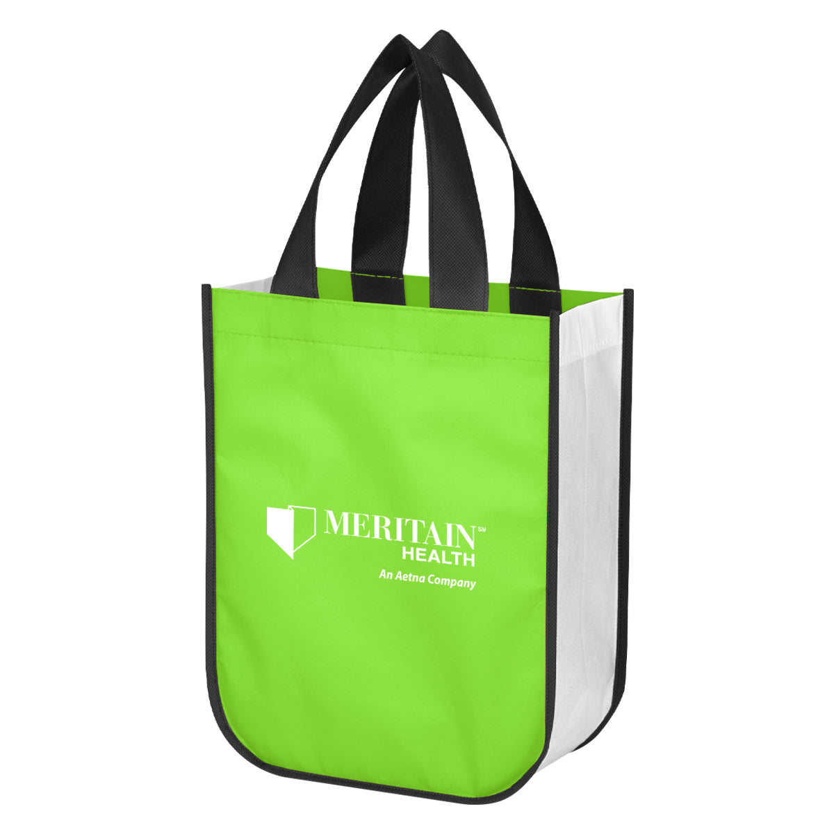 Lola Laminated Recycled Shopper Tote Bag, Non-Woven - Lime Green - Silk Screen