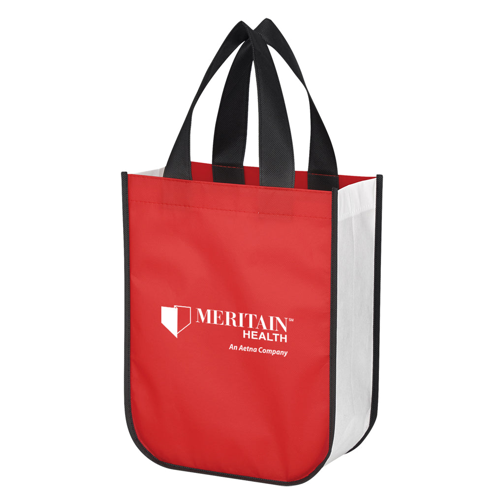 Lola Laminated Recycled Shopper Tote Bag, Non-Woven - Red - Silk Screen