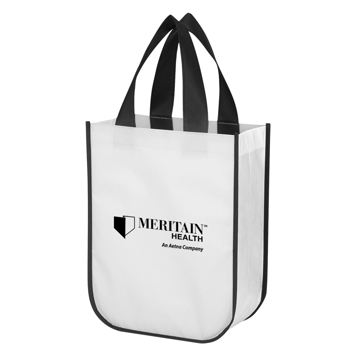 Lola Laminated Recycled Shopper Tote Bag, Non-Woven - White - Silk Screen