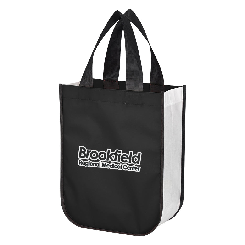 Lola Non-Woven Shopper Tote Bag in Recycled PET - Black - Silk Screen