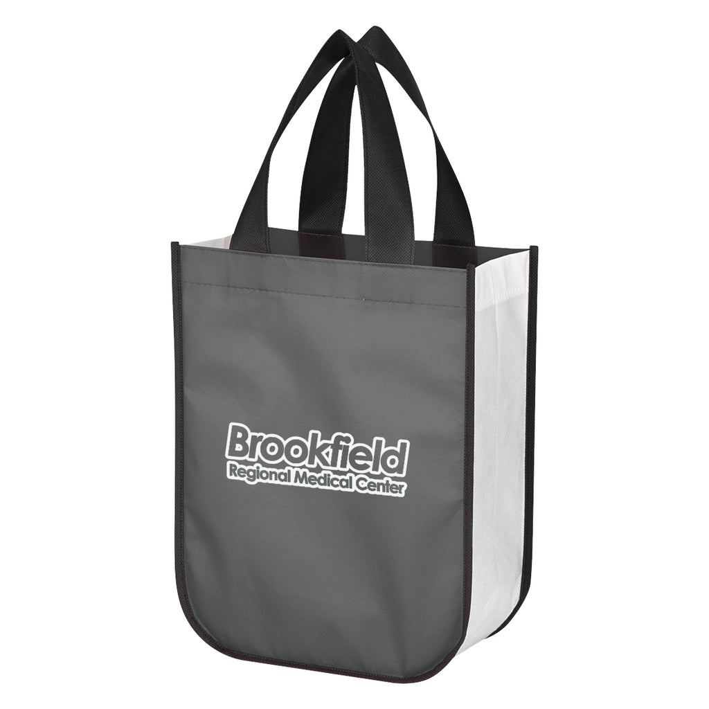 Lola Non-Woven Shopper Tote Bag in Recycled PET - Gray - Silk Screen