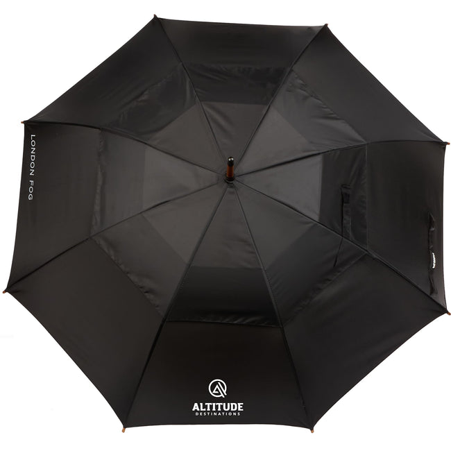 London Fog Automatic Stick Umbrella with Wooden Handle, 48 Inch Arc