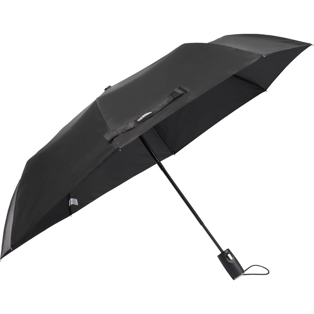 London Fog Super Mini Auto-Open Umbrella, 42 Inch Transfer - Black - Left Angle 2