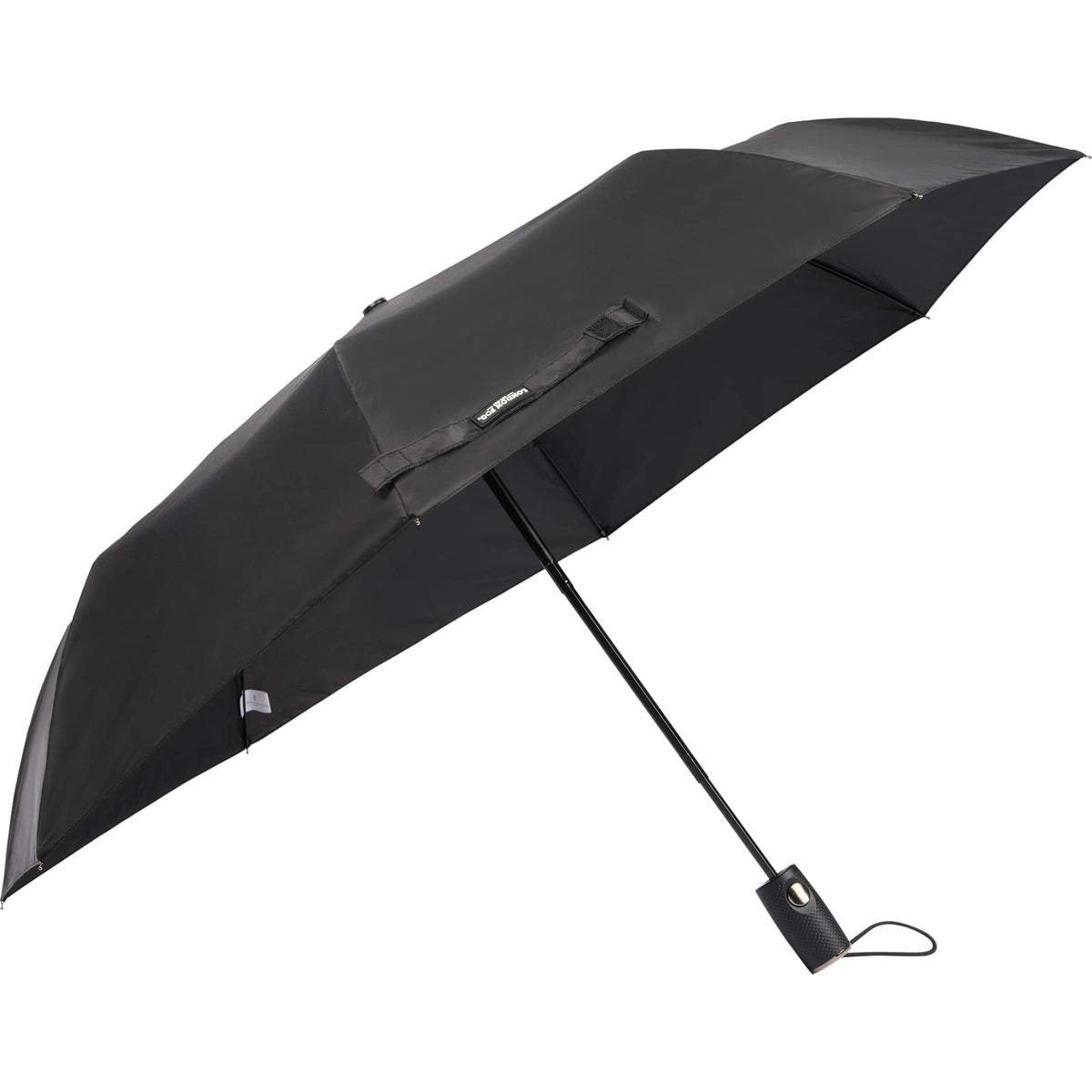 London Fog Super Mini Auto-Open Umbrella, 42 Inch Transfer - Black - Left Angle 2