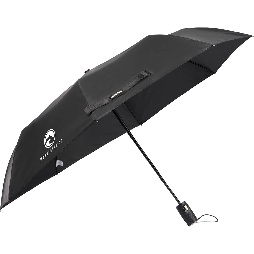 London Fog Super Mini Auto-Open Umbrella, 42 Inch Transfer - Black - Left Angle