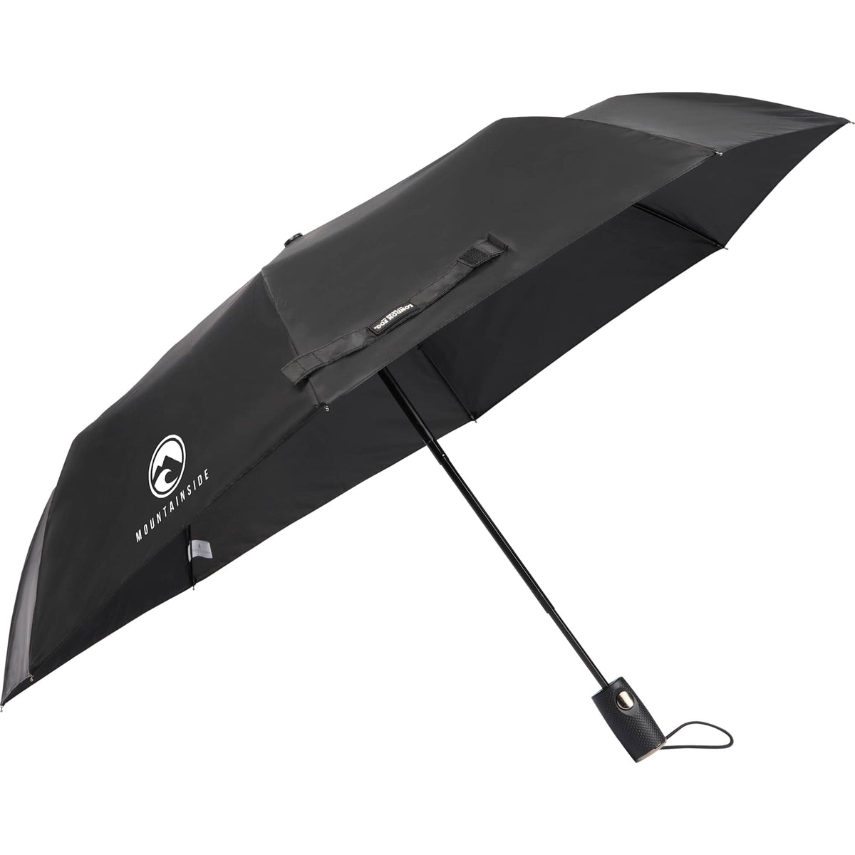 London Fog Super Mini Auto-Open Umbrella, 42 Inch Transfer - Black - Left Angle