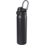 London Sip and Chug Insulated Bottle, 24 oz Laser Engraving - Black - Left Angle