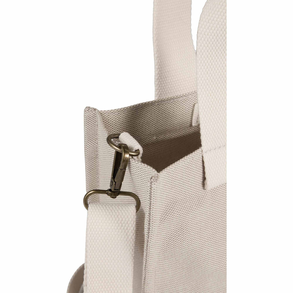 London Small Recycled Crossbody Tote - Natural - Detail