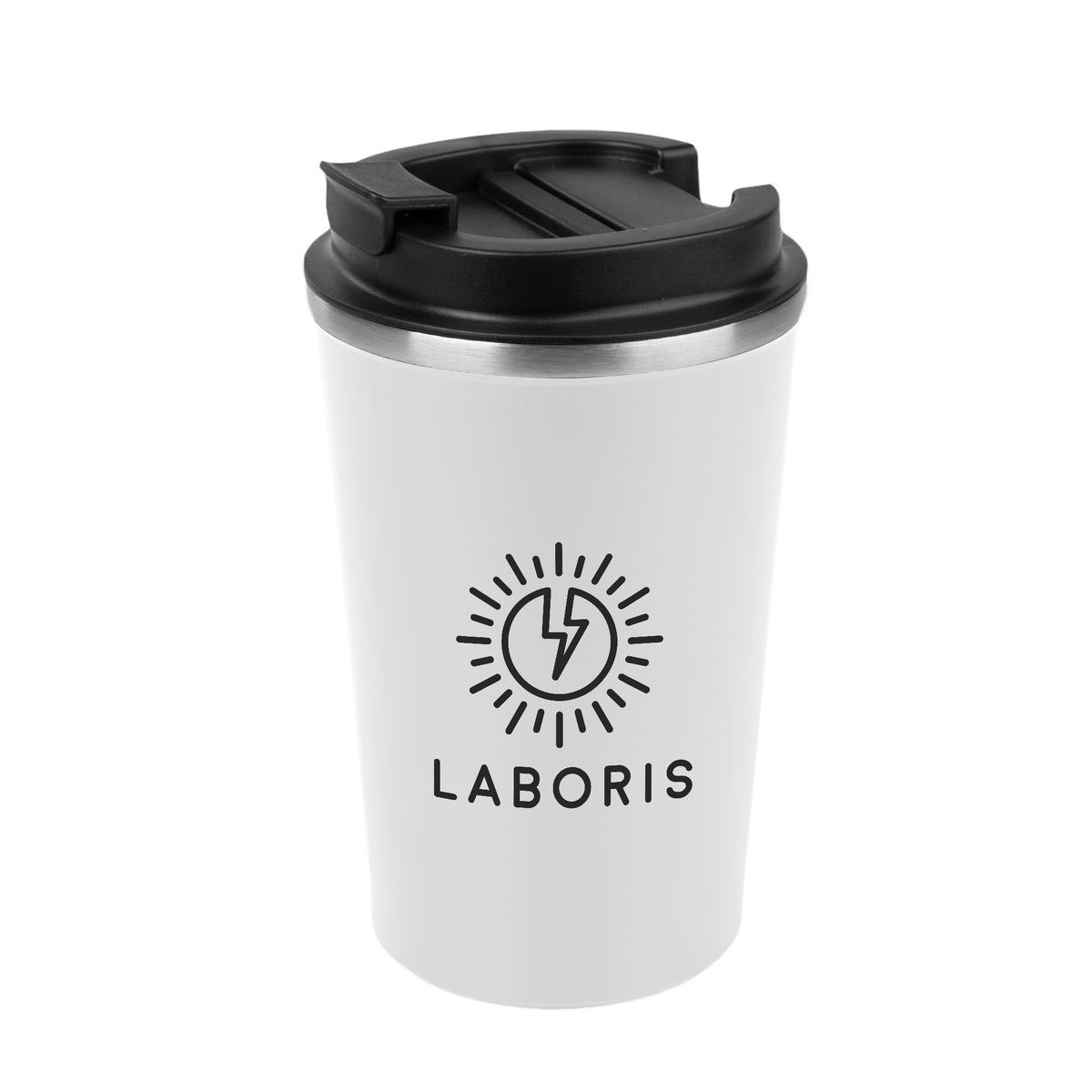 Luca Stainless Steel Tumbler, 13 oz - White - Silk Screen