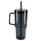 Lucien Recycled Acrylic Travel Mug with Handle, 40 oz - Black - Back 2