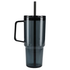 Lucien Recycled Acrylic Travel Mug with Handle, 40 oz - Black - Back