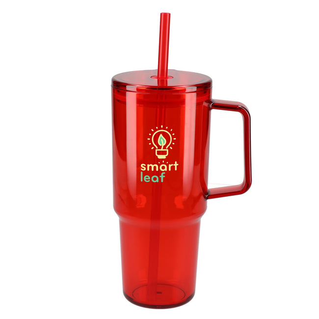 Lucien Recycled Acrylic Travel Mug with Handle, 40 oz