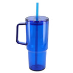Lucien Recycled Acrylic Travel Mug with Handle, 40 oz - Royal - Back