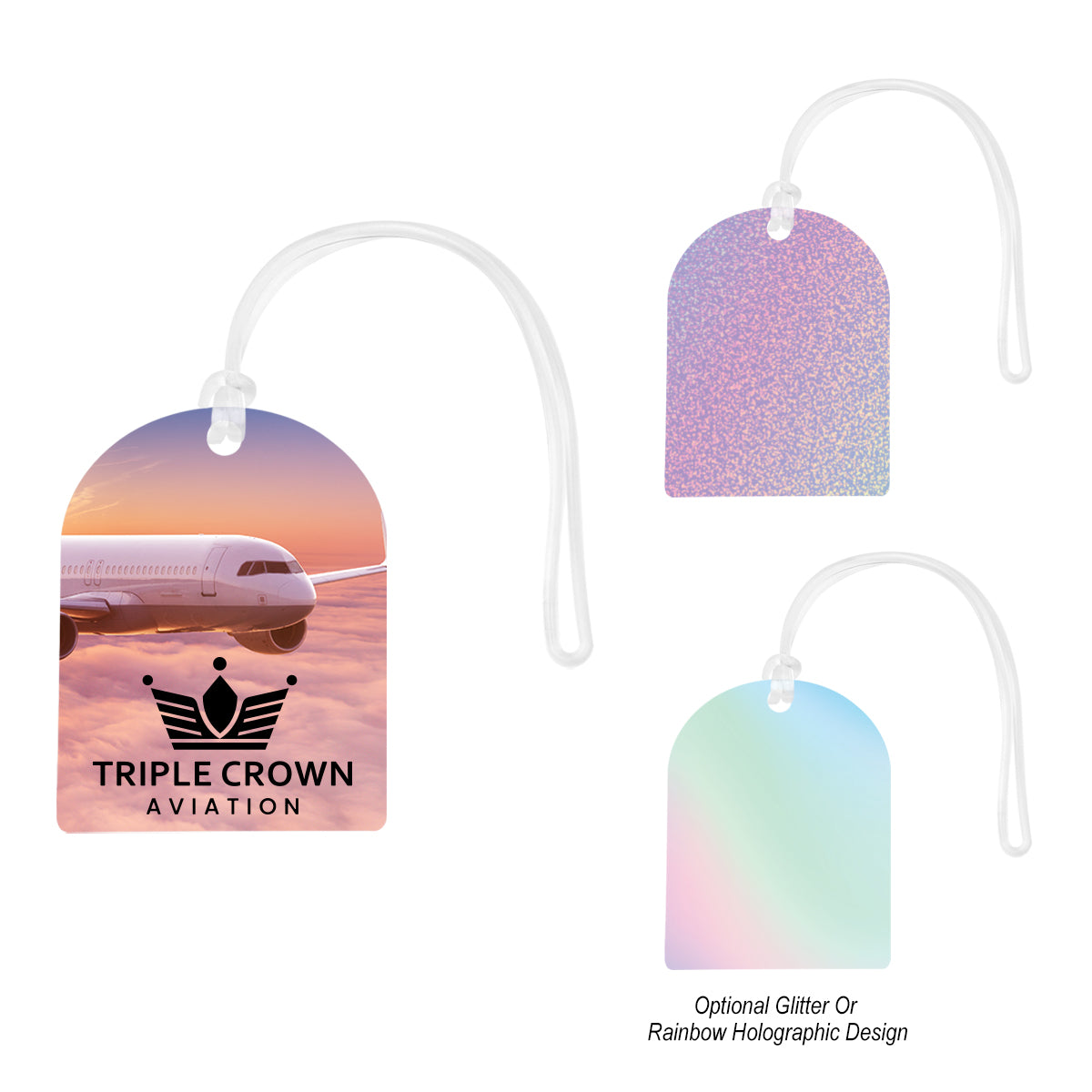 Luggage Tag in Clear Acrylic - White