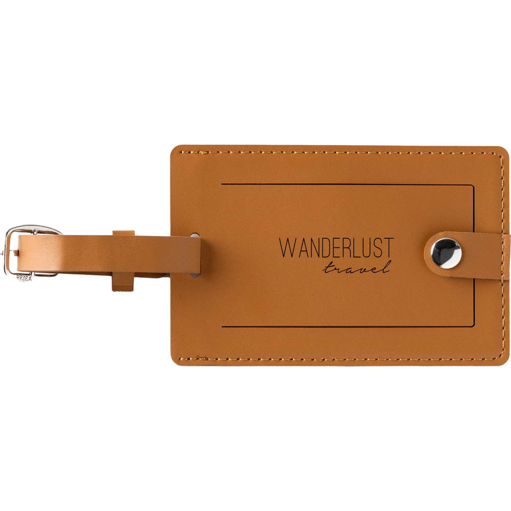 Luggage Tag in Pineapple Leather - Brown - Front