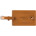 Luggage Tag in Pineapple Leather - Brown - Front
