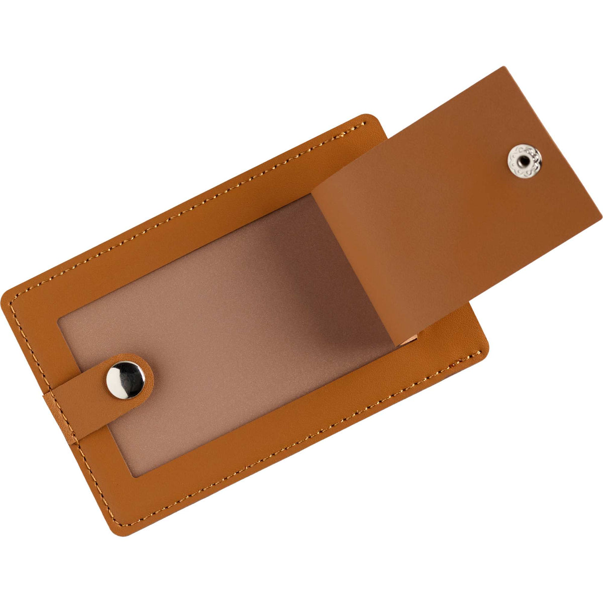 Luggage Tag in Pineapple Leather - Brown - Right Angle