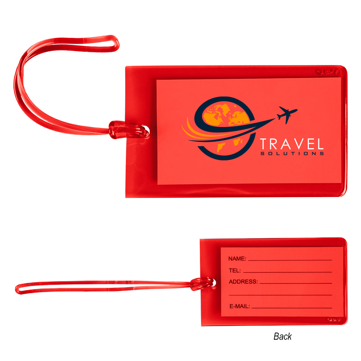 Luggage Tag, Jelly - Red - Full Color