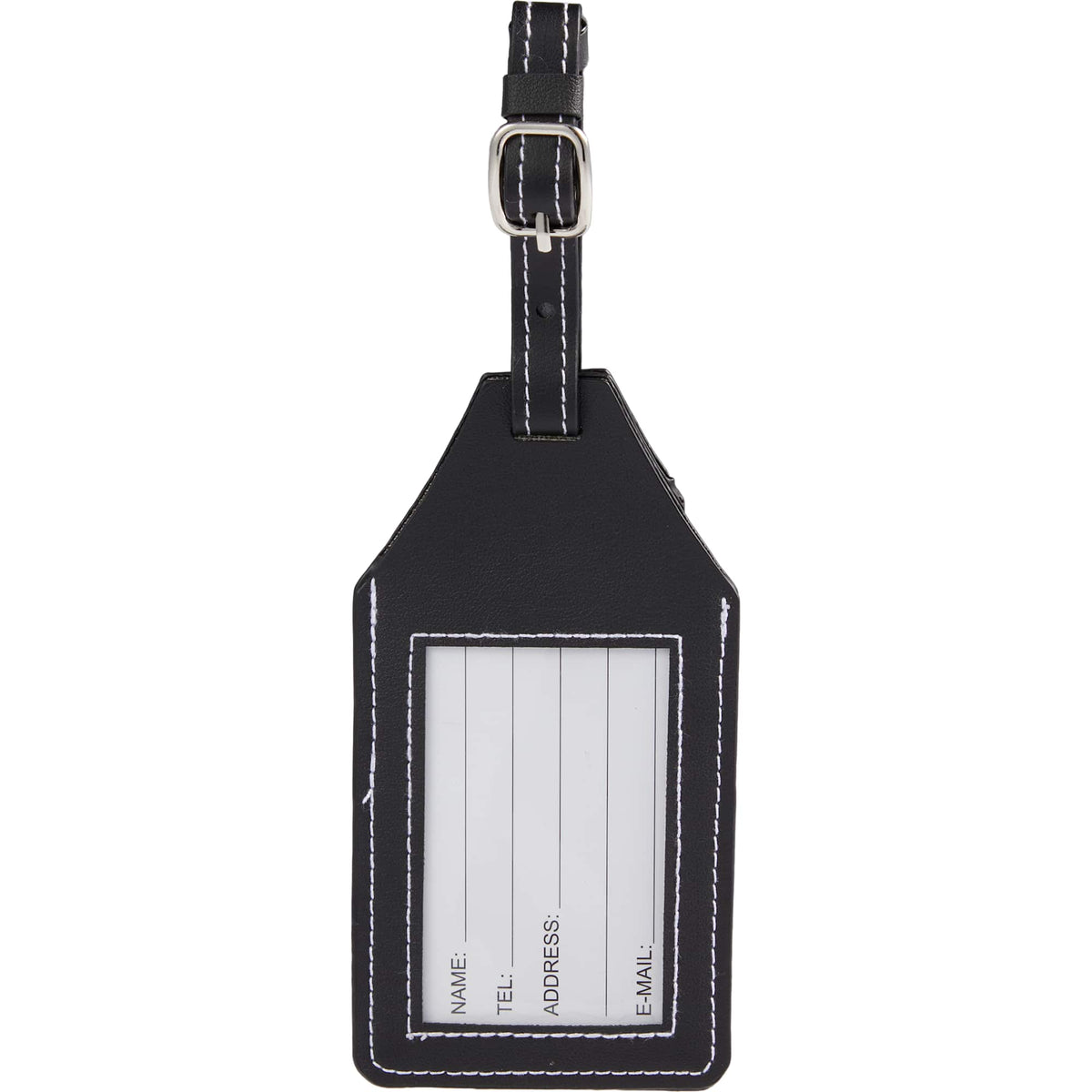 Luggage Tag with AirTag Holder in Recycled PU - Black - Back 3