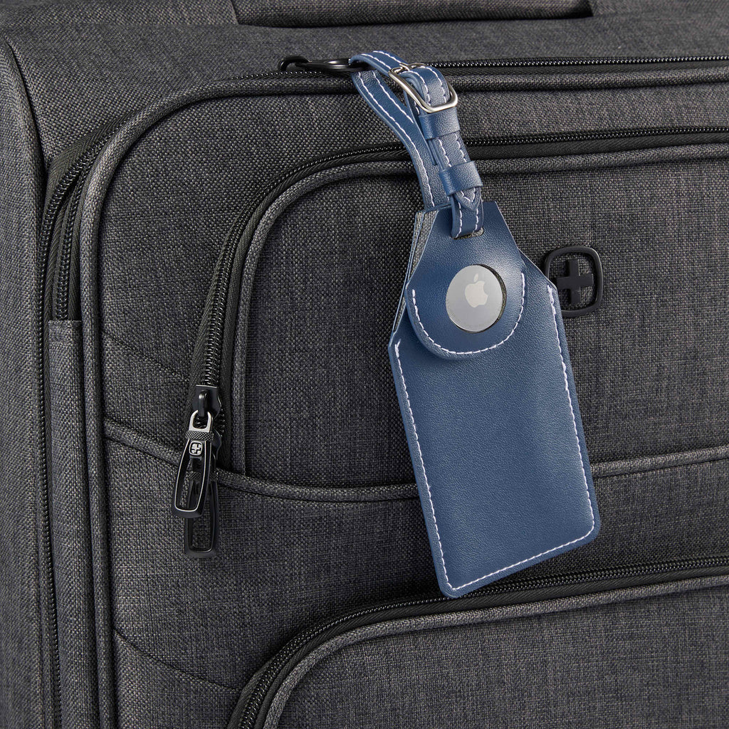 Luggage Tag with AirTag Holder in Recycled PU - Navy - Detail