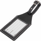 Luggage Tag with AirTag Holder in Recycled PU Transfer - Black - Back 2