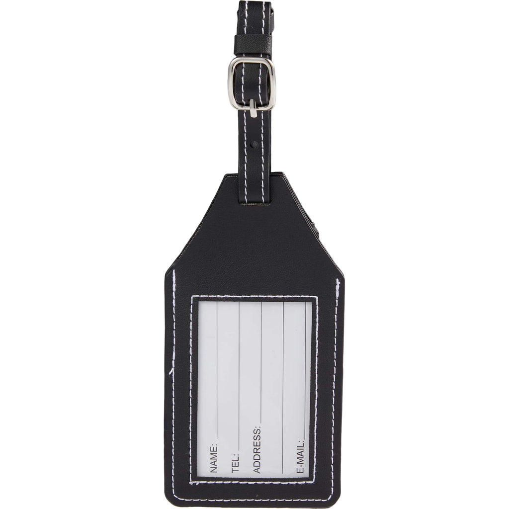 Luggage Tag with AirTag Holder in Recycled PU Transfer - Black - Back 3