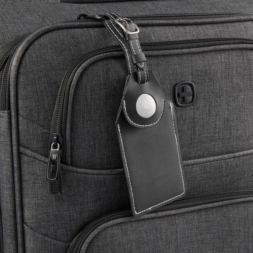 Luggage Tag with AirTag Holder in Recycled PU Transfer - Black - Detail 2