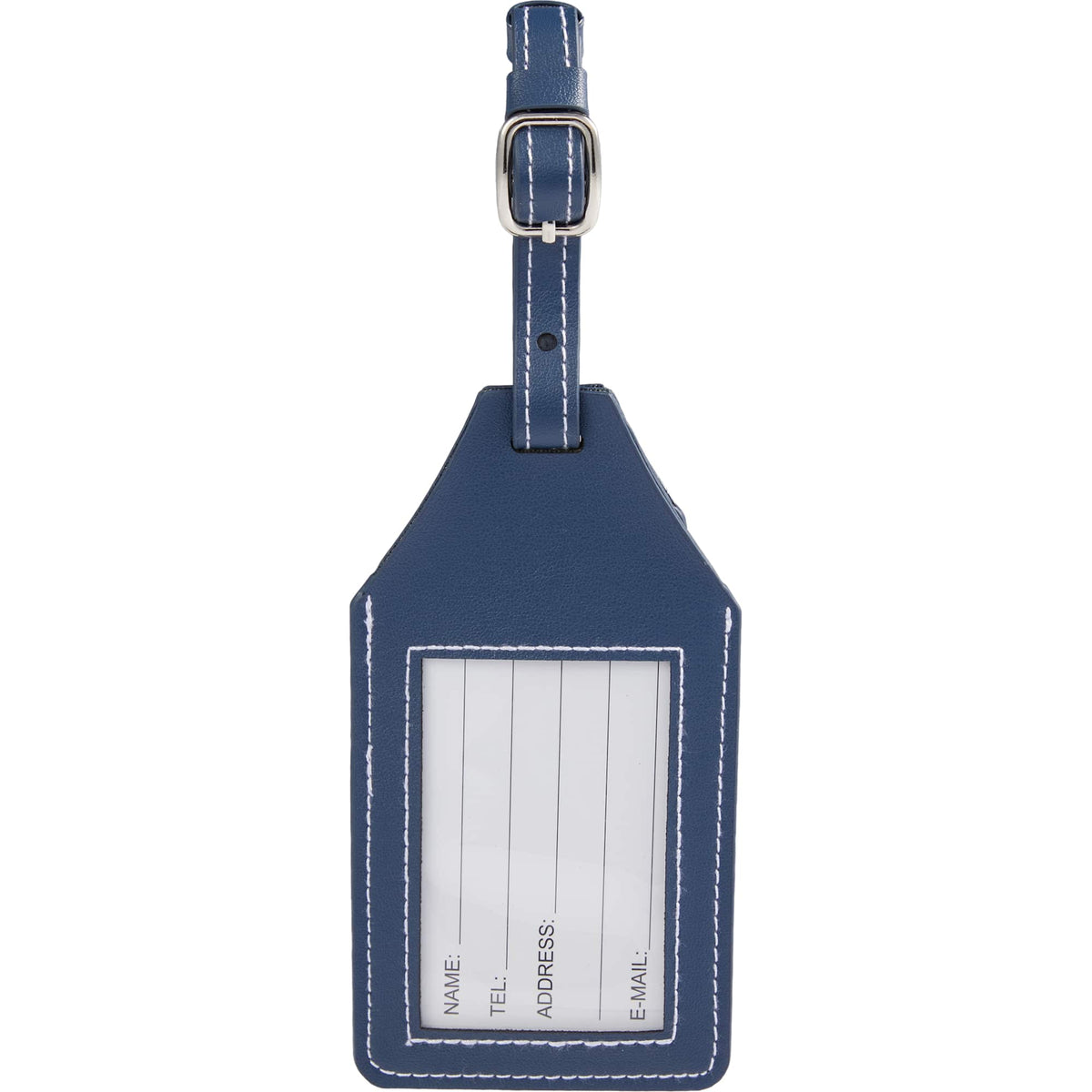 Luggage Tag with AirTag Holder in Recycled PU Transfer - Navy - Back