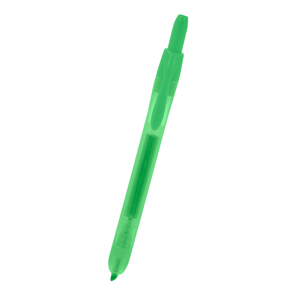 Lumi Highlighter, Retractable - Green - Front