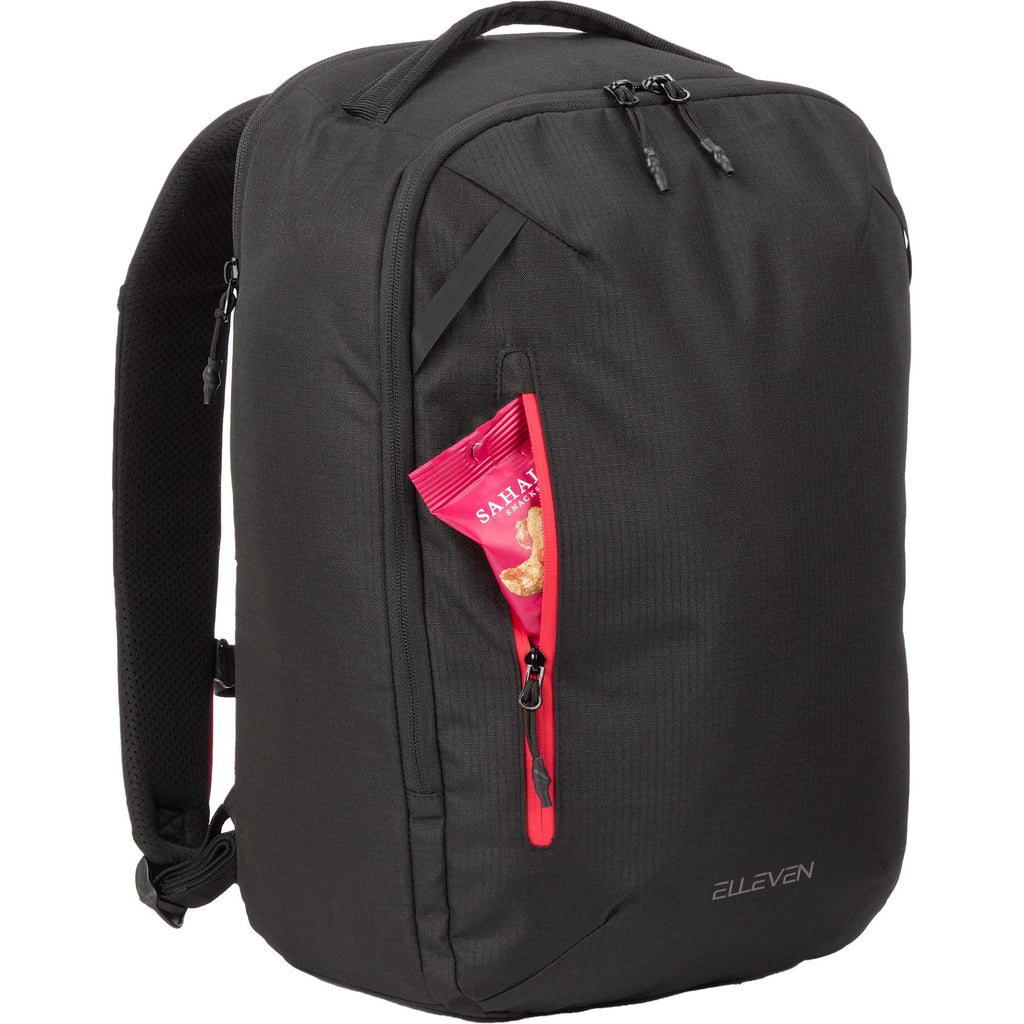 Luminous Recycled Travel Backpack, 15 Inch Transfer - Black - Right Angle Propped