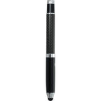 Luna Brass Rollerball Pen with Stylus Laser Engraving - Black - Back