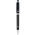 Luna Brass Rollerball Pen with Stylus Laser Engraving - Black - Front
