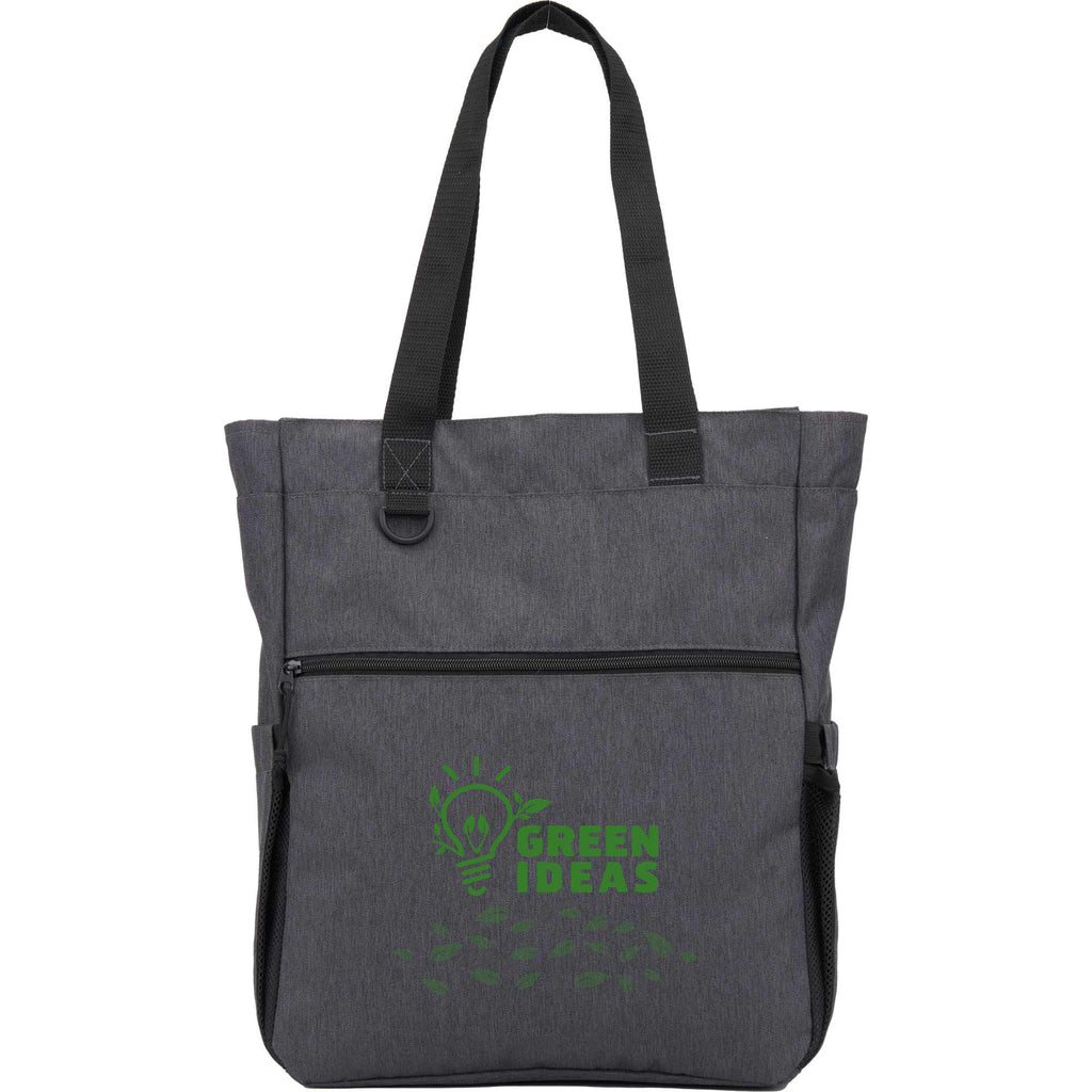 Luna Convertible Backpack Tote in Recycled Polyester - Charcoal - Front