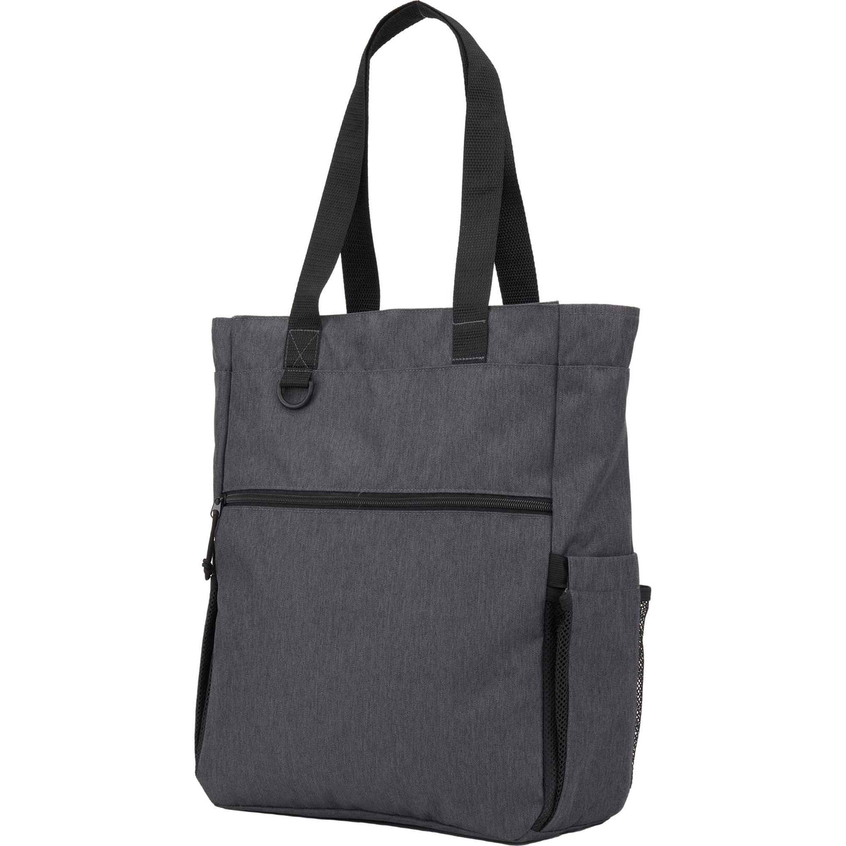 Luna Convertible Backpack Tote in Recycled Polyester - Charcoal - Left Angle 2
