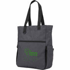 Luna Convertible Backpack Tote in Recycled Polyester - Charcoal - Left Angle
