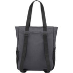 Luna Convertible Backpack Tote in Recycled Polyester Transfer - Charcoal - Back