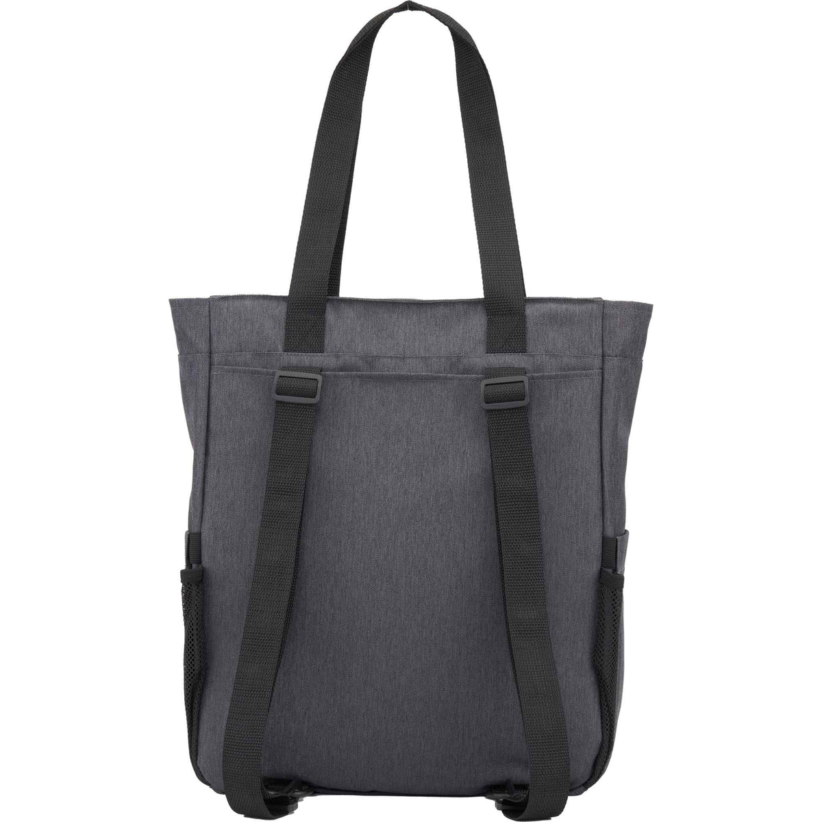 Luna Convertible Backpack Tote in Recycled Polyester Transfer - Charcoal - Back