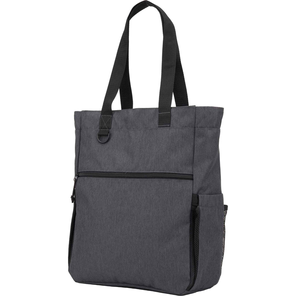Luna Convertible Backpack Tote in Recycled Polyester Transfer - Charcoal - Left Angle 2