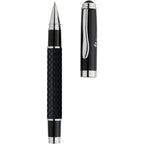 Luna Rollerball Pen with Carbon Fiber Accents Laser Engraving - Black - Front 2