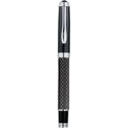 Luna Rollerball Pen with Carbon Fiber Accents Laser Engraving - Black - Front