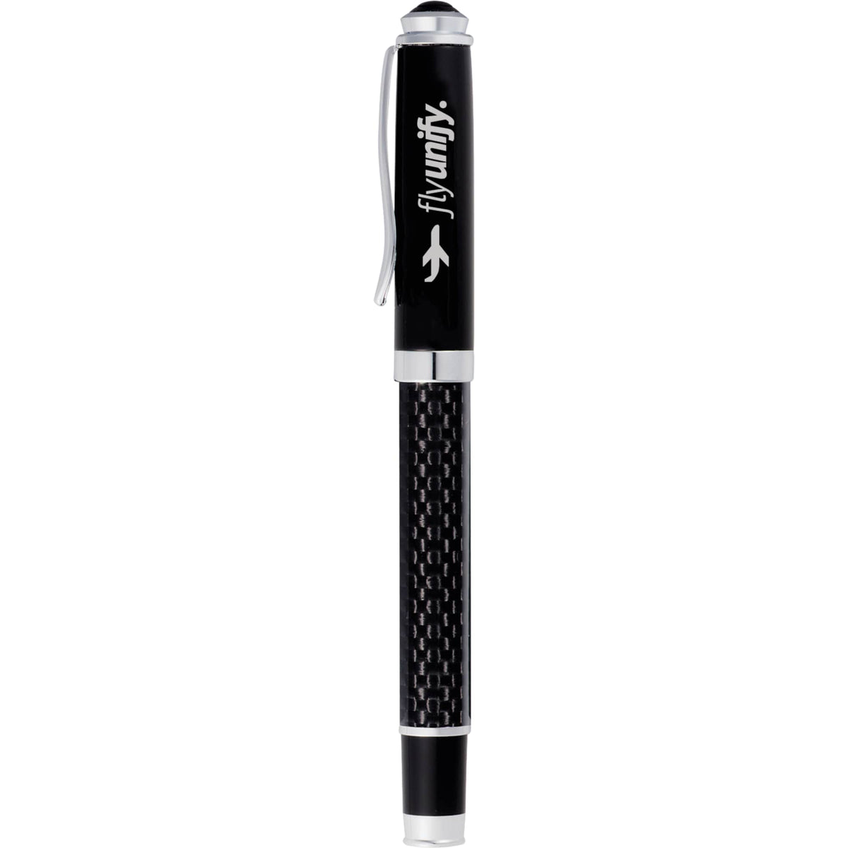 Luna Rollerball Pen with Carbon Fiber Accents Laser Engraving - Black - Photo