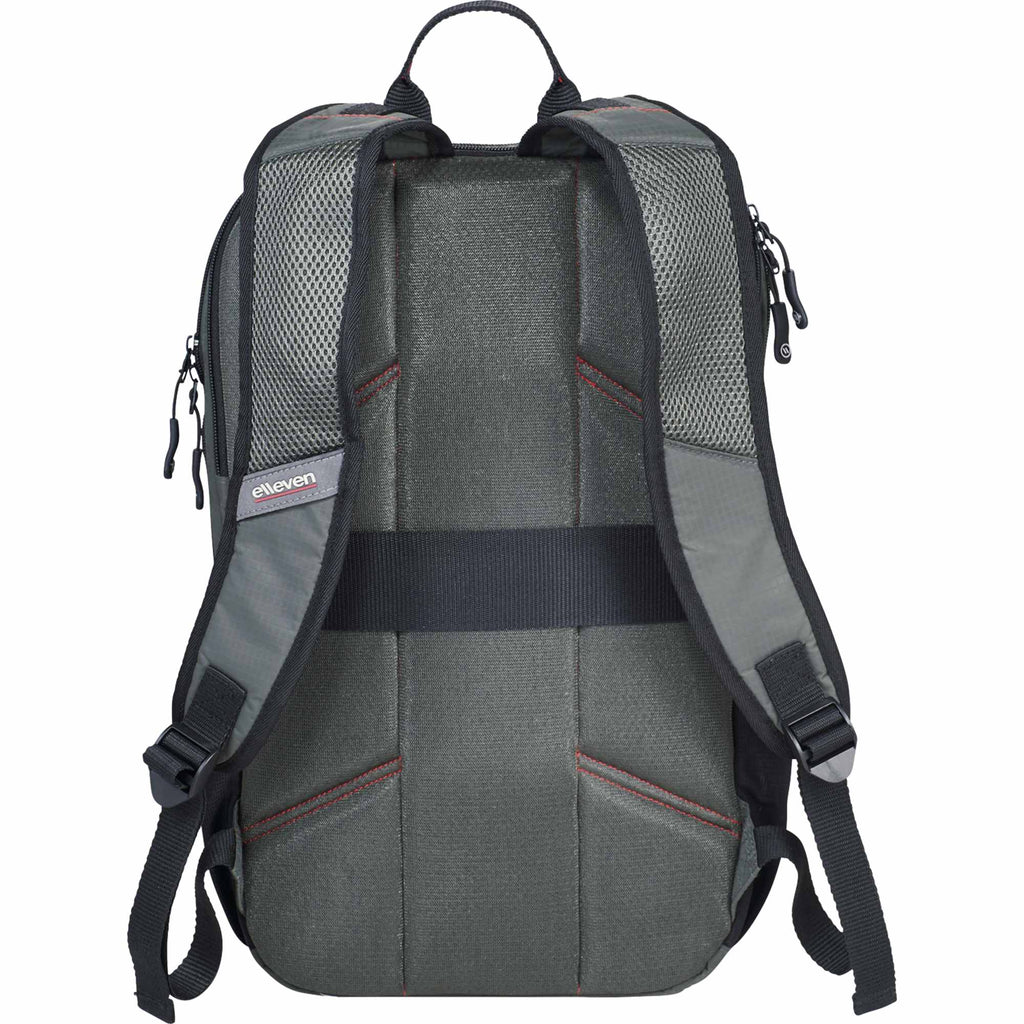 Lunar Lightweight Laptop Backpack, 15.6 Inch Embroidery - Gray - Back